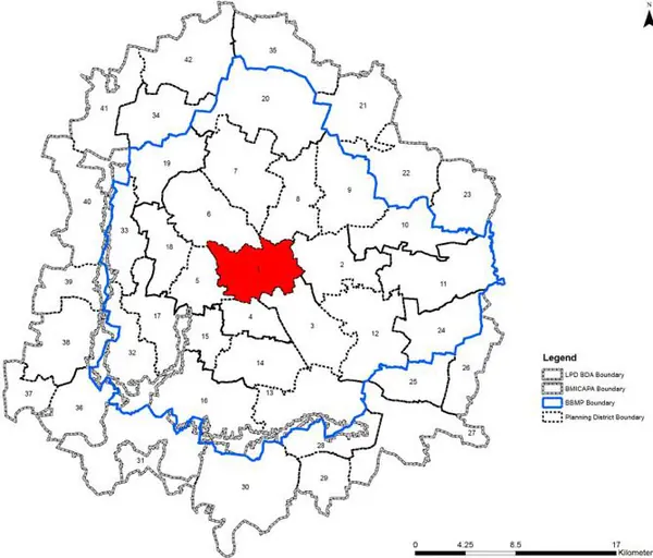PD 1 on Bangalore map