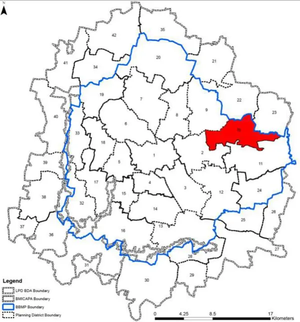 PD 10 on Bangalore map