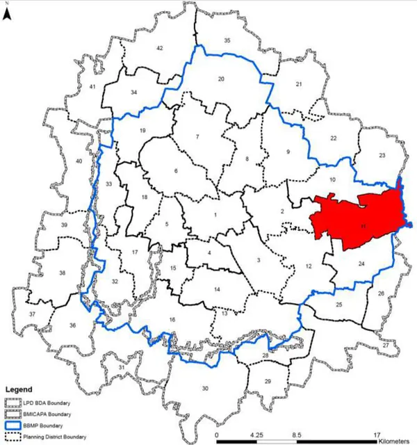 PD 11 on Bangalore map