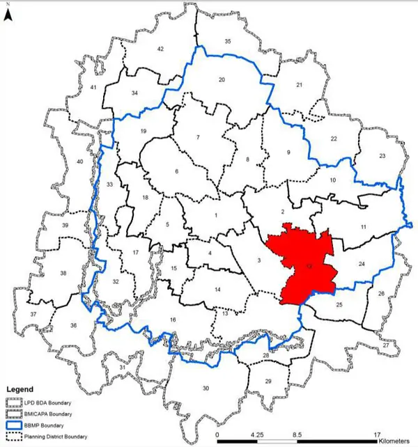 PD 12 on Bangalore map