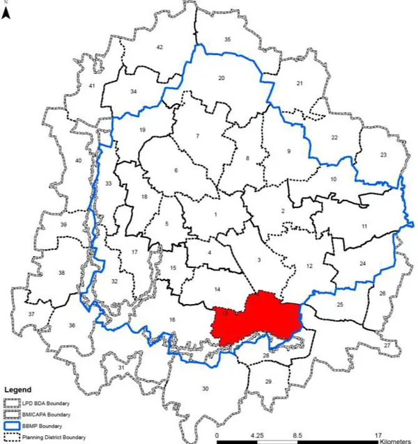 PD 13 on Bangalore map