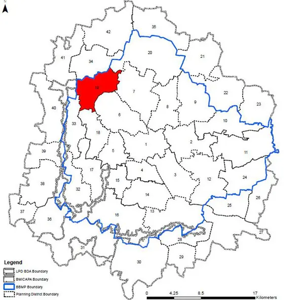 PD 19 on Bangalore map