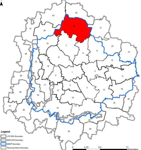 PD 20 on Bangalore map