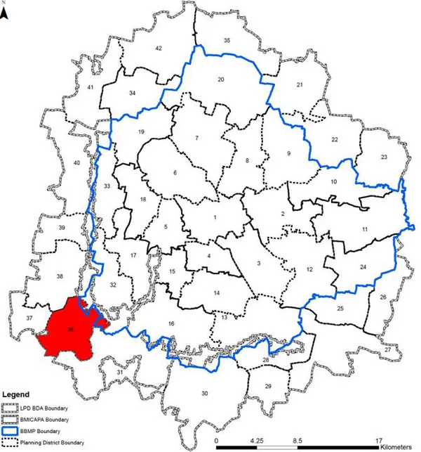 PD 36 on Bangalore map