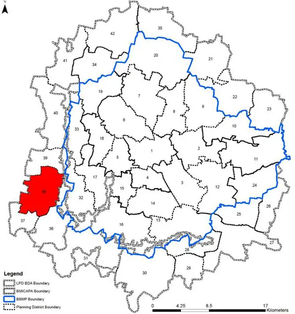 PD 38 on Bangalore map