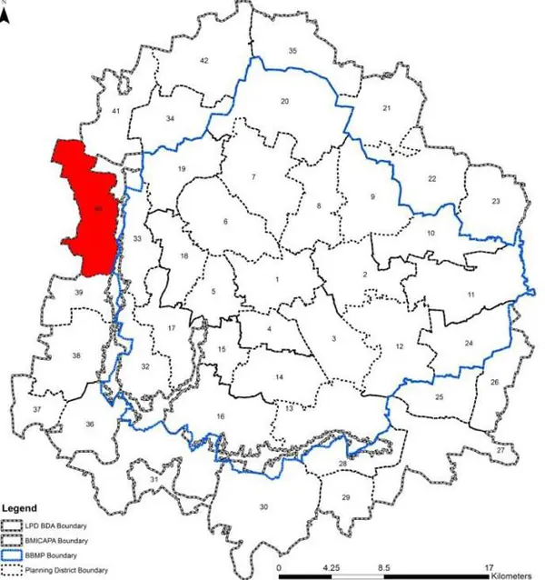 PD 40 on Bangalore map